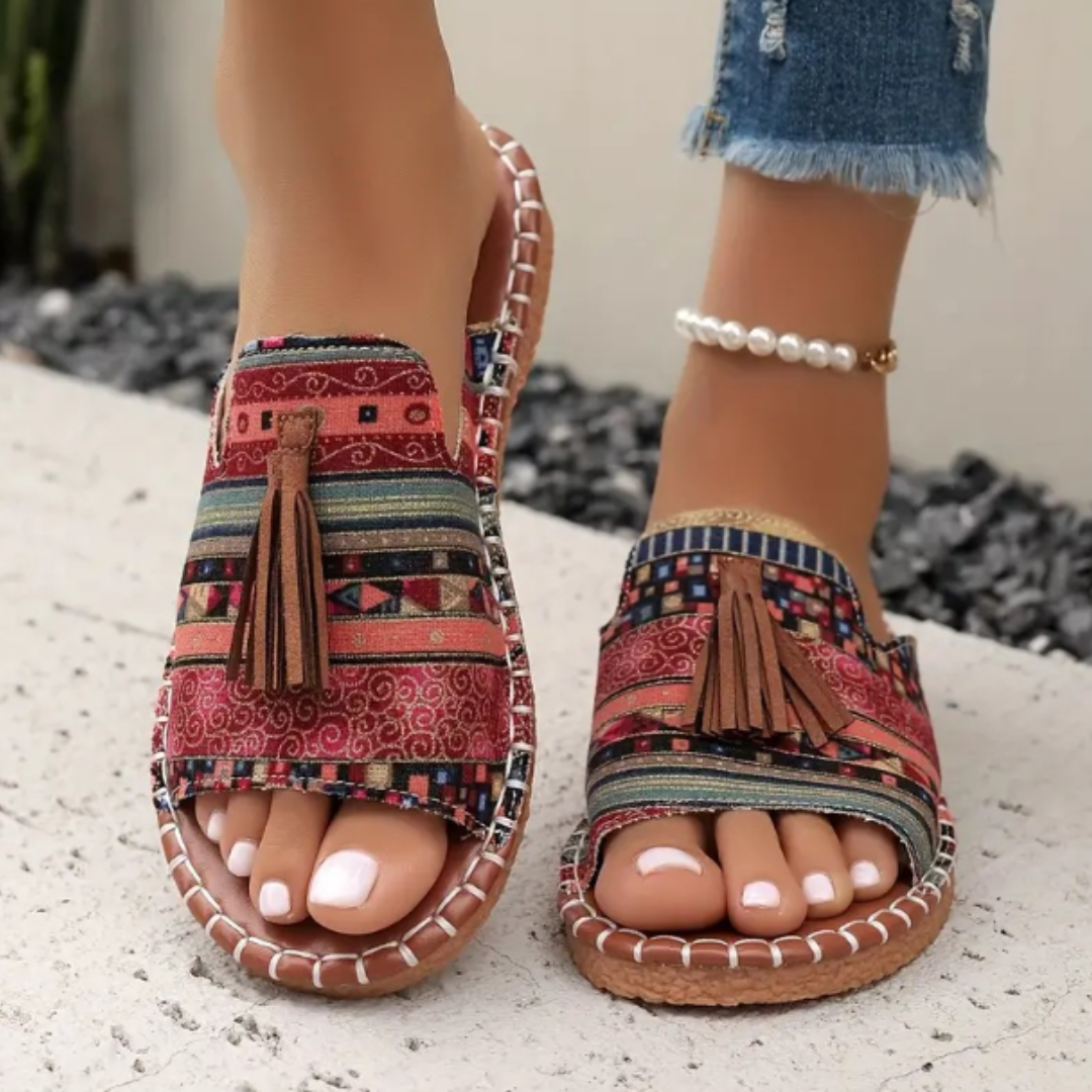 Orla Prendergast | Boho Tassel Flat Sandals For Women