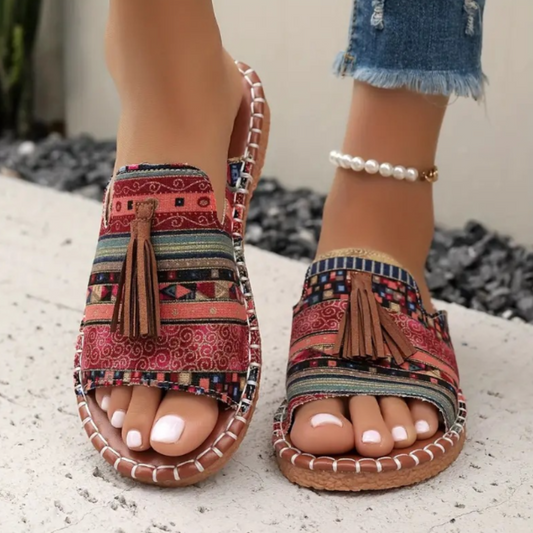 Orla Prendergast | Boho Tassel Flat Sandals For Women