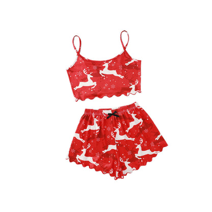 Snowy Cheer | Santa Print Christmas Pyjamas For Women