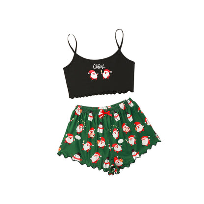 Snowy Cheer | Santa Print Christmas Pyjamas For Women