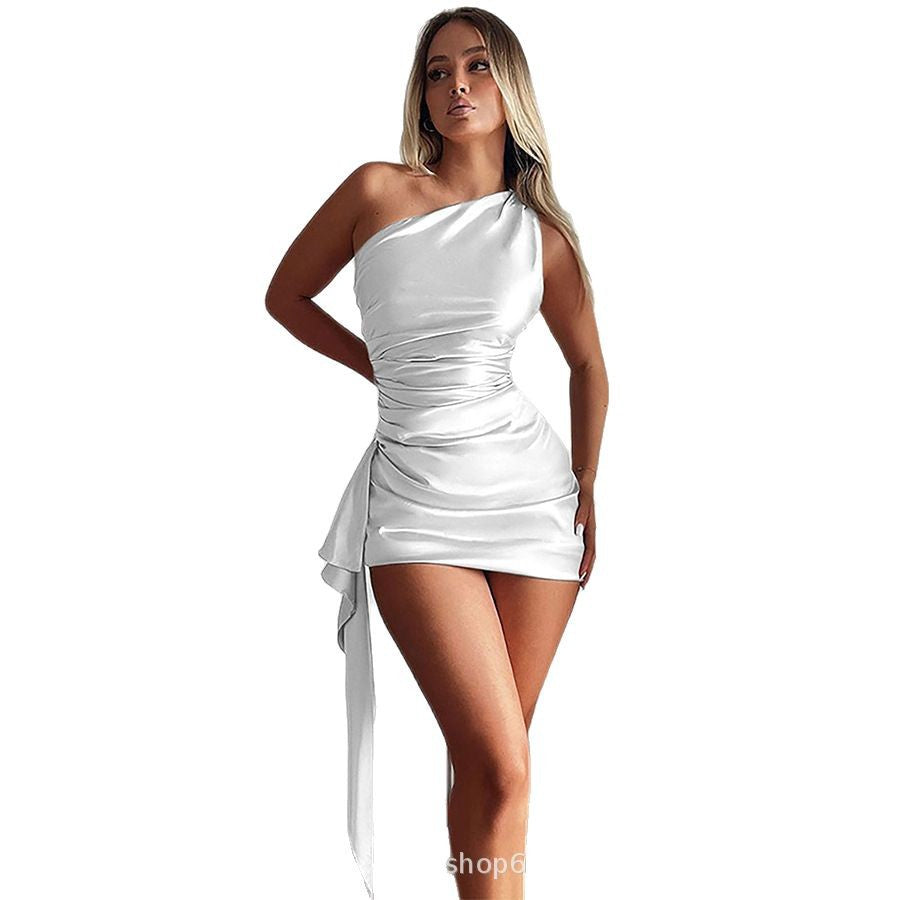 Phoebe Hughes | Satin One-Shoulder Cocktail Dress For Women