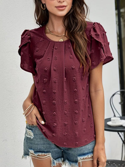 Willow Sheppard | Swiss Dot Blouse With Petal Sleeves