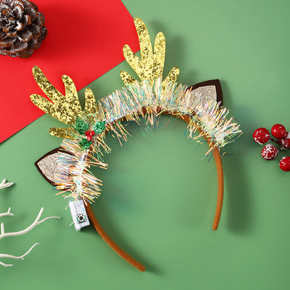 Antler Glow | Red Light-Up Reindeer Christmas Headband Unisex