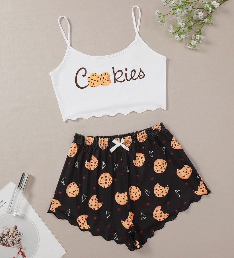 Aubrey Pettifer | Cookie Print Cami Pyjama Set For Women