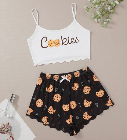 Aubrey Pettifer | Cookie Print Cami Pyjama Set For Women