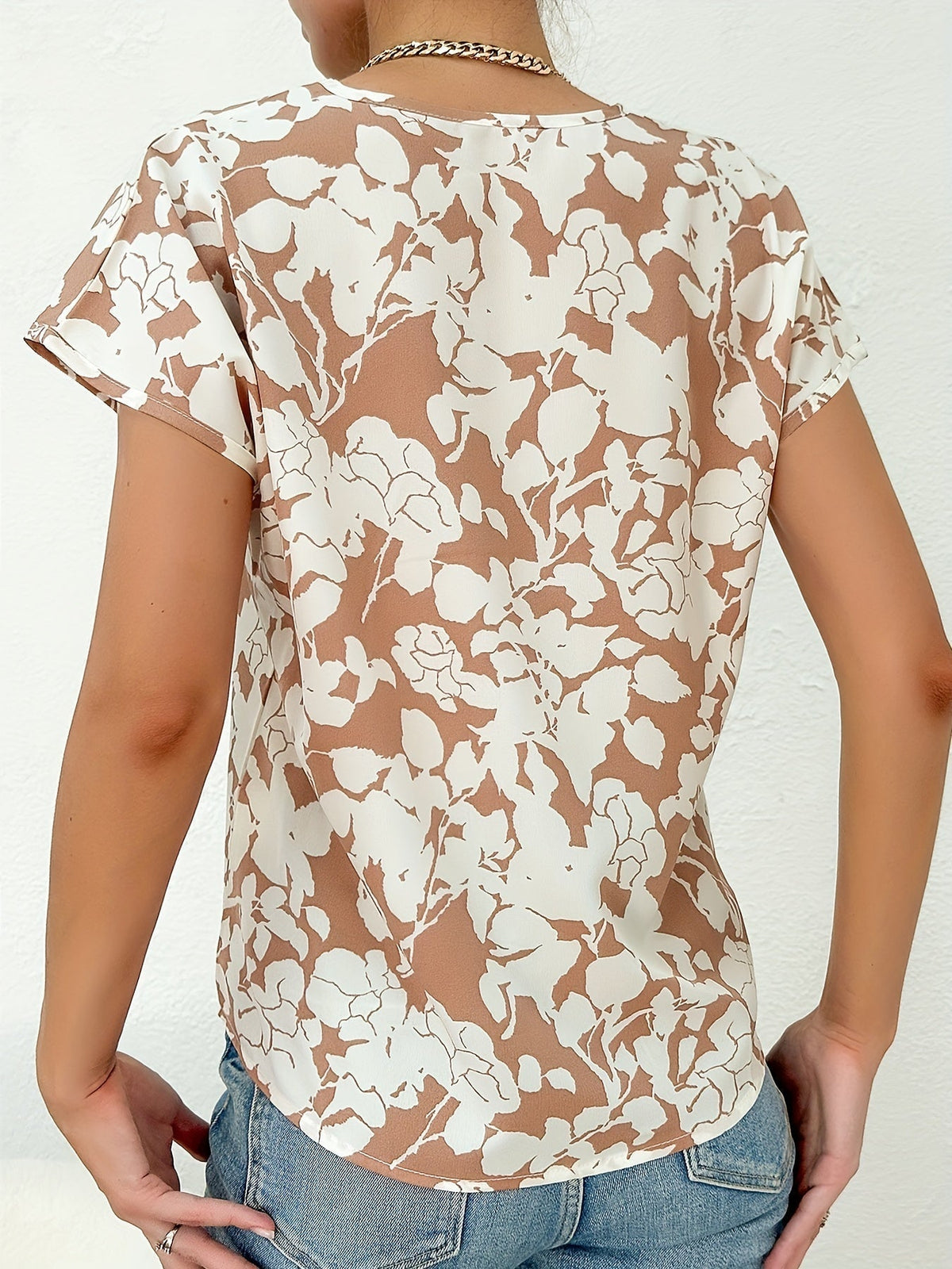 Willow Sheridan | Floral Print V-Neck Blouse For Women