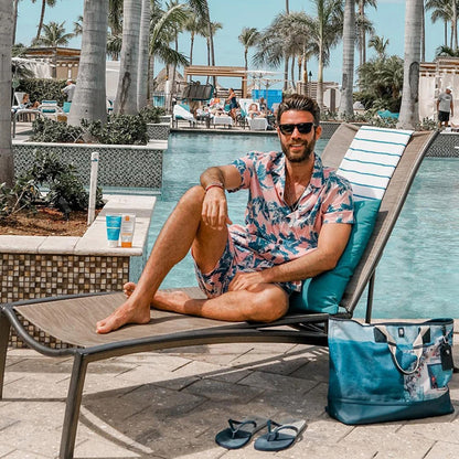 Peregrine Wisbech | Palm Print Shirt And Shorts Set For Men