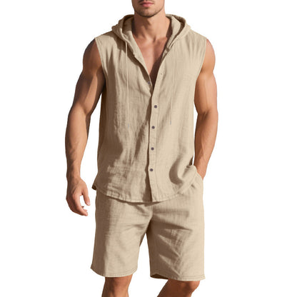 Gregor Norbury | Sleeveless Shirt And Shorts Set For Men