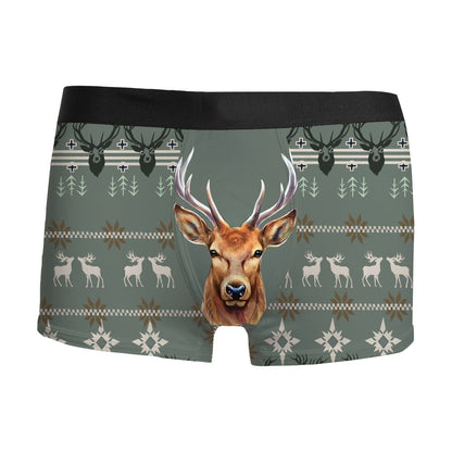 Silent Night | Red Snowman Print Christmas Boxer Briefs For Men