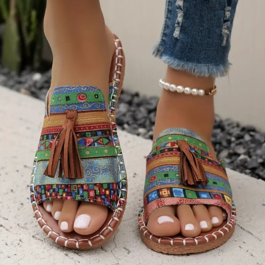 Orla Prendergast | Boho Tassel Flat Sandals For Women
