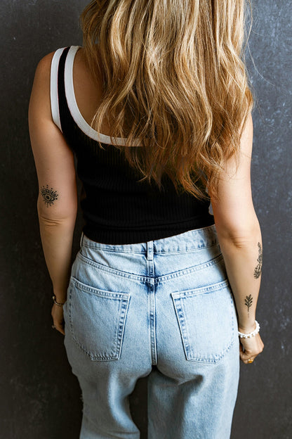 Marnie Calloway | Ribbed Contrast-Trim Tank Top For Women