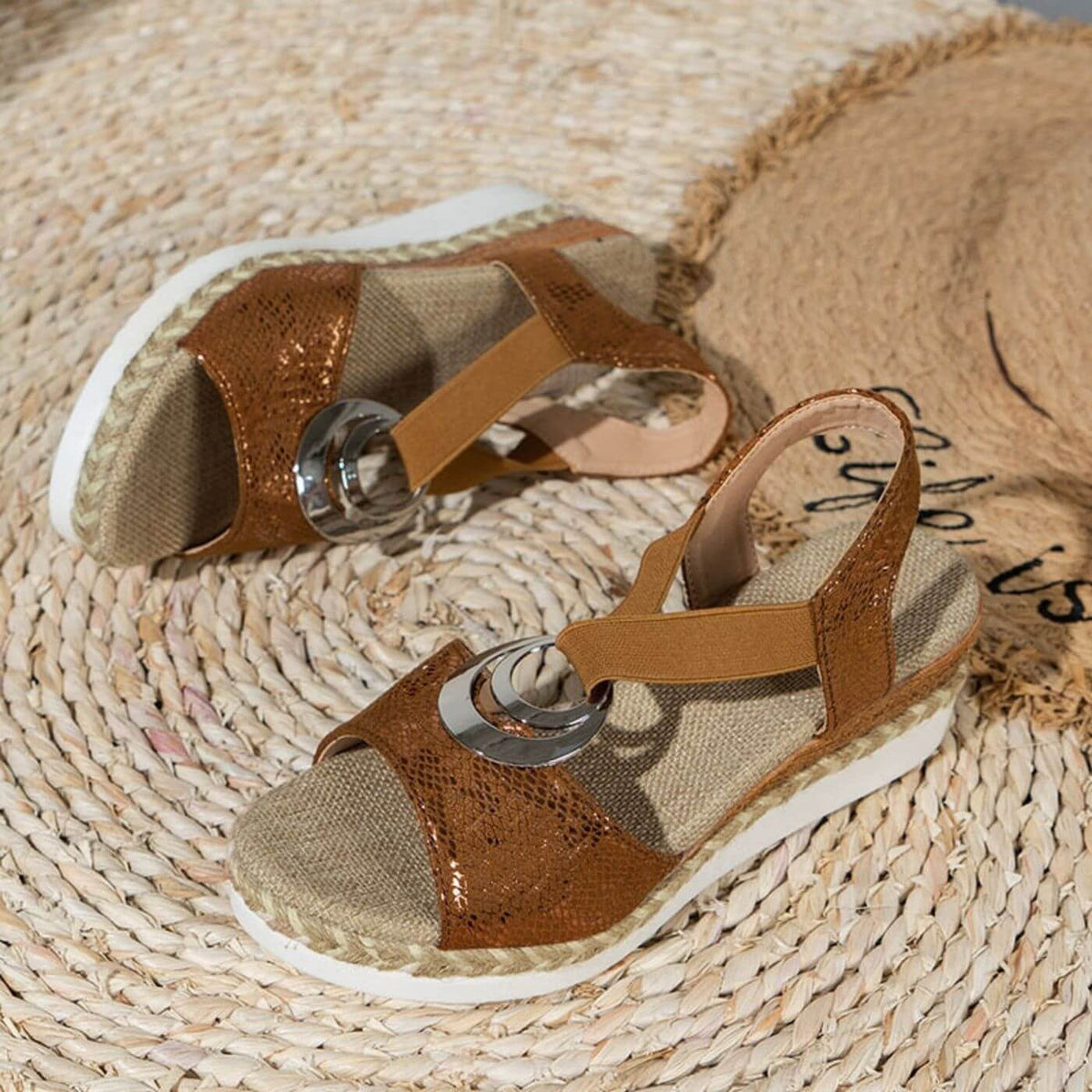 Annabelle Pritchard | Espadrille Wedge Sandals With Buckle Detail For Women