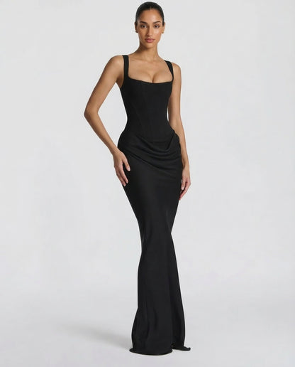 Victoria Monroe | Elegant Black Maxi Dress For Women