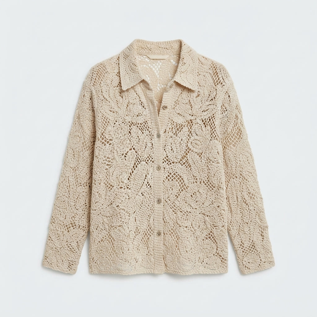 Aoife Bellamy | Crochet Lace Long-Sleeve Blouse For Women