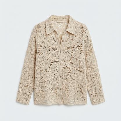Aoife Bellamy | Crochet Lace Long-Sleeve Blouse For Women