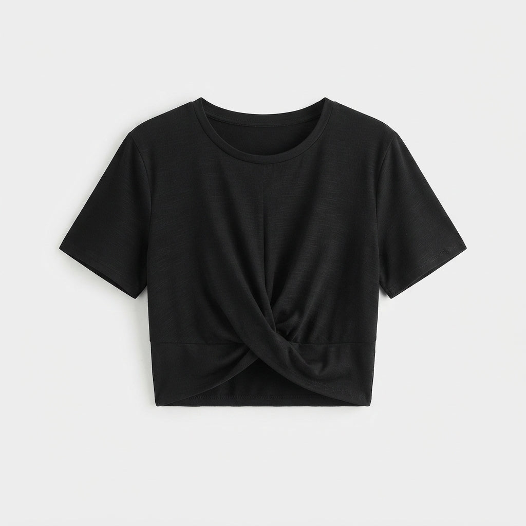 Arabella Fenwick | Textured Crop Top With Twist Front For Women