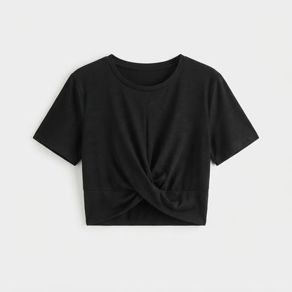Arabella Fenwick | Textured Crop Top With Twist Front For Women
