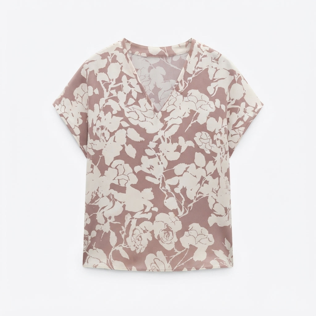 Willow Sheridan | Floral Print V-Neck Blouse For Women