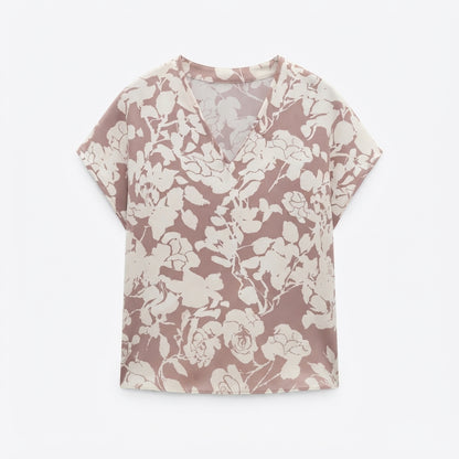 Willow Sheridan | Floral Print V-Neck Blouse For Women