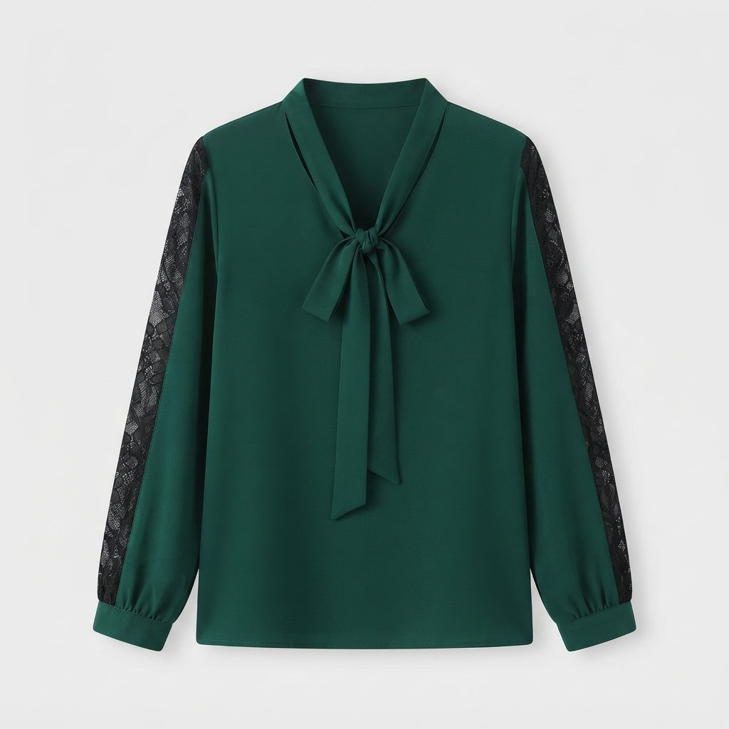 Bridie Sutherland | Tie-Neck Lace Sleeve Blouse For Women