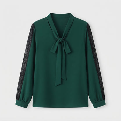 Bridie Sutherland | Tie-Neck Lace Sleeve Blouse For Women