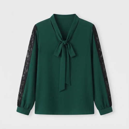 Bridie Sutherland | Tie-Neck Lace Sleeve Blouse For Women