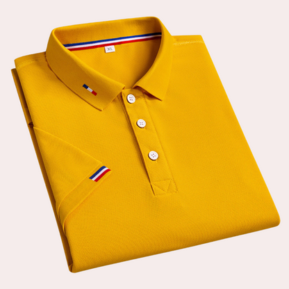 Edward Byrne | Teal Pique Polo Shirt With Sleeve Stripe For Men