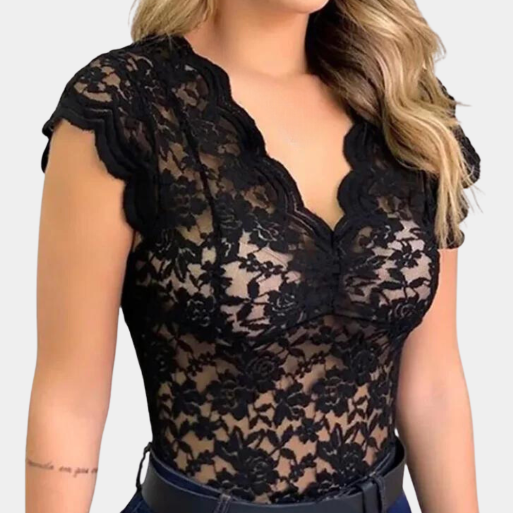 Georgina Ashcombe | Sheer Lace Blouse For Women