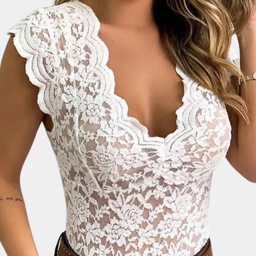 Georgina Ashcombe | Sheer Lace Blouse For Women