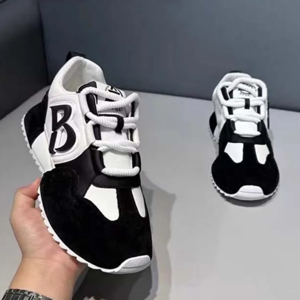 Arlo Abbott | Black And White Panel Sneakers For Men