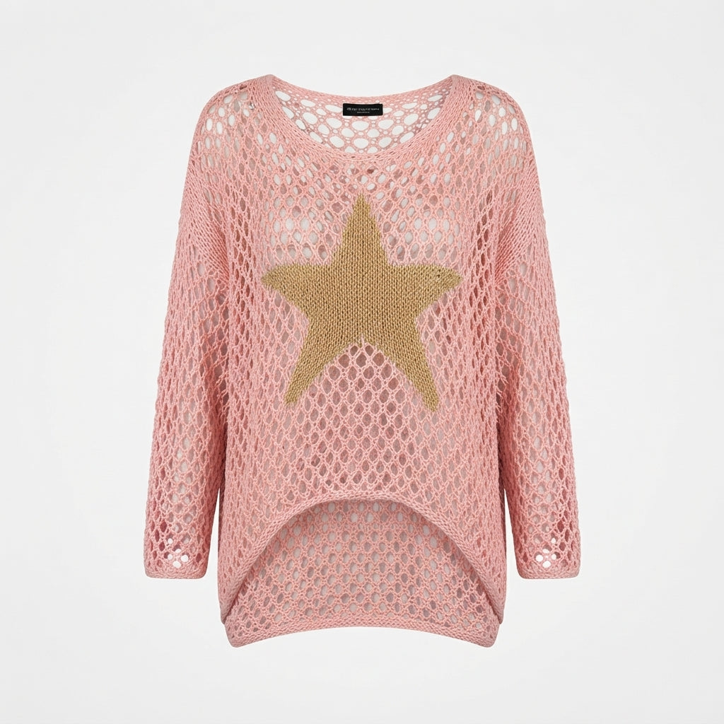 Willa Pearson | Crochet Knit Top With Star Detail For Women
