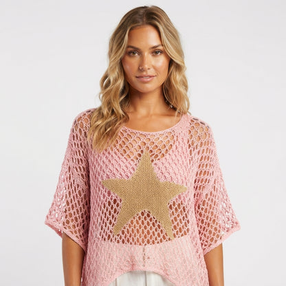 Willa Pearson | Crochet Knit Top With Star Detail For Women