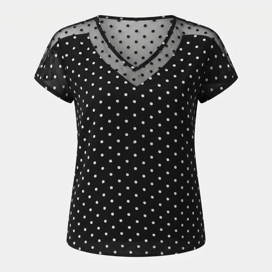 Bronwyn Pemberton | Polka Dot Lace Detail Blouse For Women