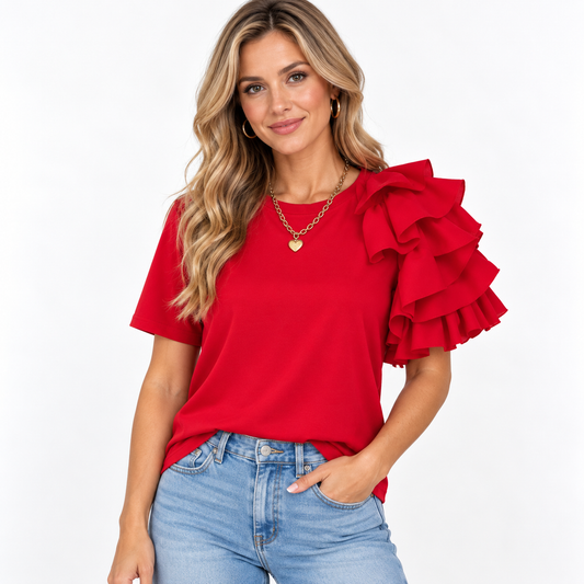 Estelle Marchmont | Ruffle Sleeve Top For Women