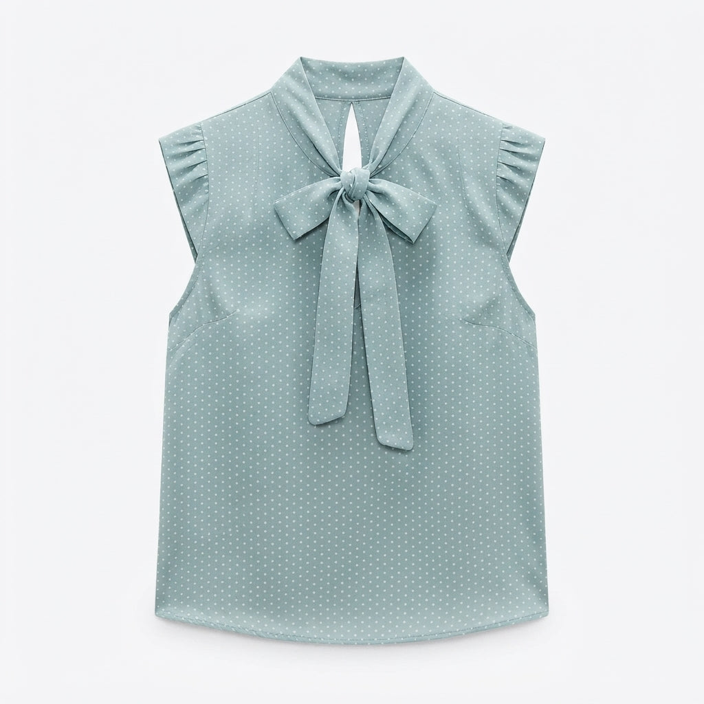 Eliza Sheffield | Polka Dot Bow-Tie Blouse For Women