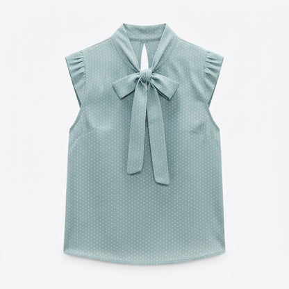 Eliza Sheffield | Polka Dot Bow-Tie Blouse For Women