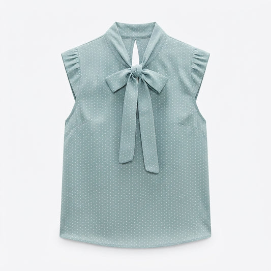 Eliza Sheffield | Polka Dot Bow-Tie Blouse For Women