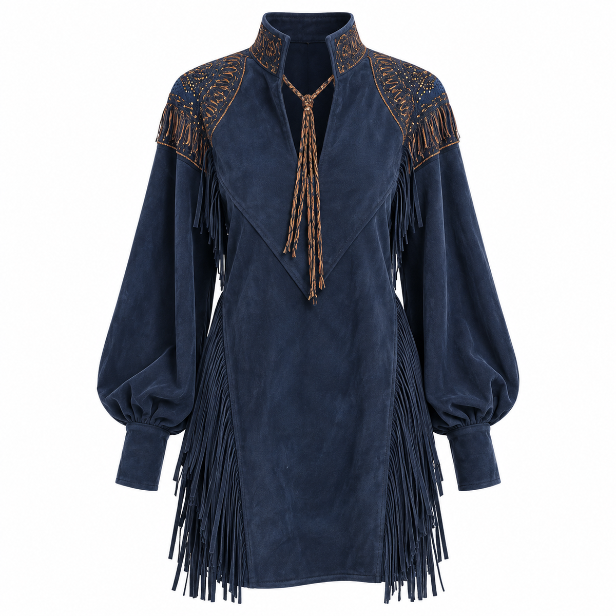 Roisin Fenlon | Embroidered Fringe Mini Dress For Women