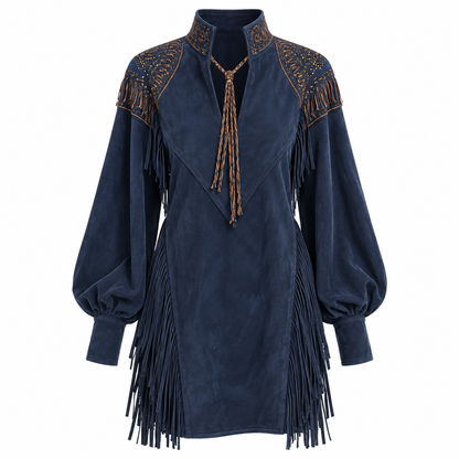 Roisin Fenlon | Embroidered Fringe Mini Dress For Women