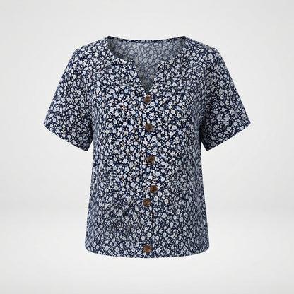 Piper Ashworth | Floral Print Blouse With Button Detail For Women