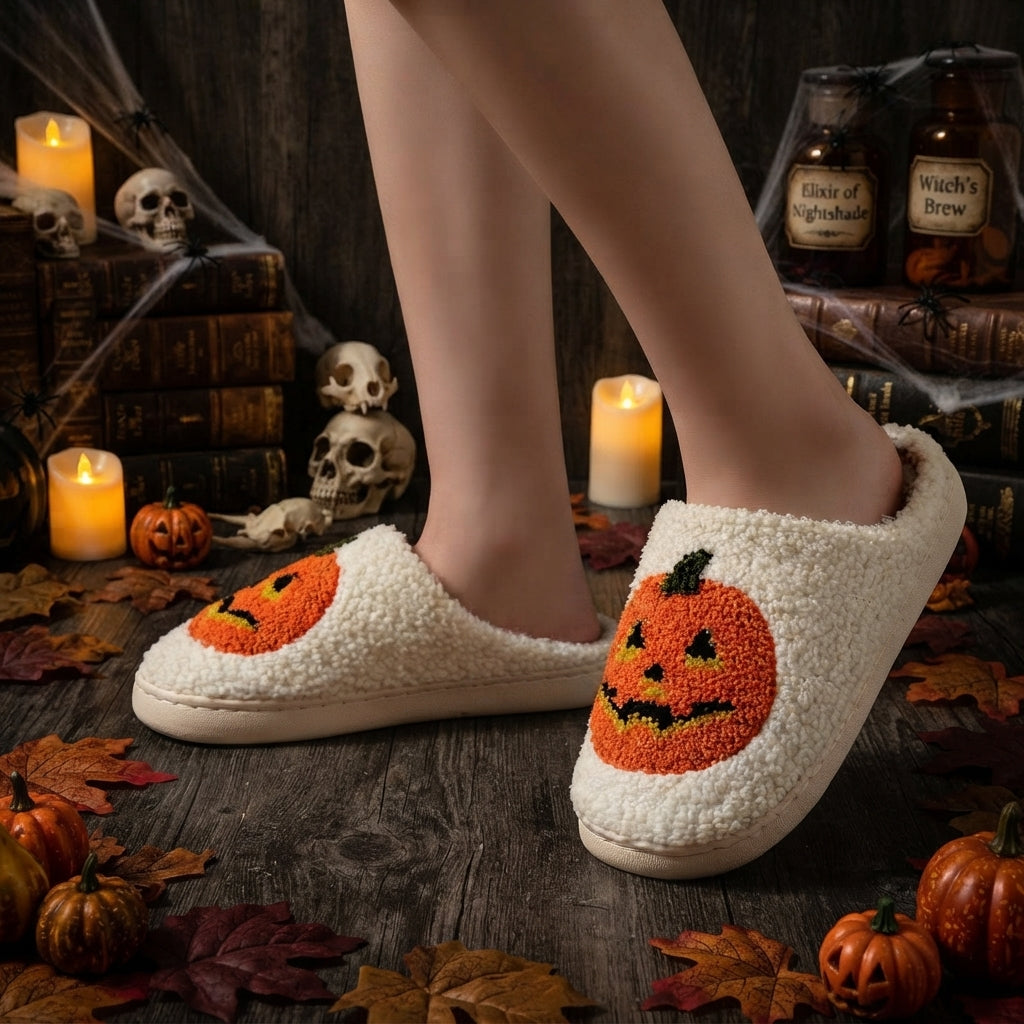 Rory Kavanagh | Pumpkin Print Slippers For Unisex