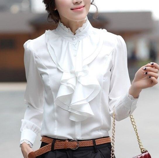 Verity Lansdowne | Ruffle Collar Blouse With Long Sleeves For Women