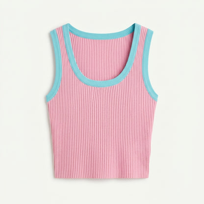 Marnie Calloway | Ribbed Contrast-Trim Tank Top For Women