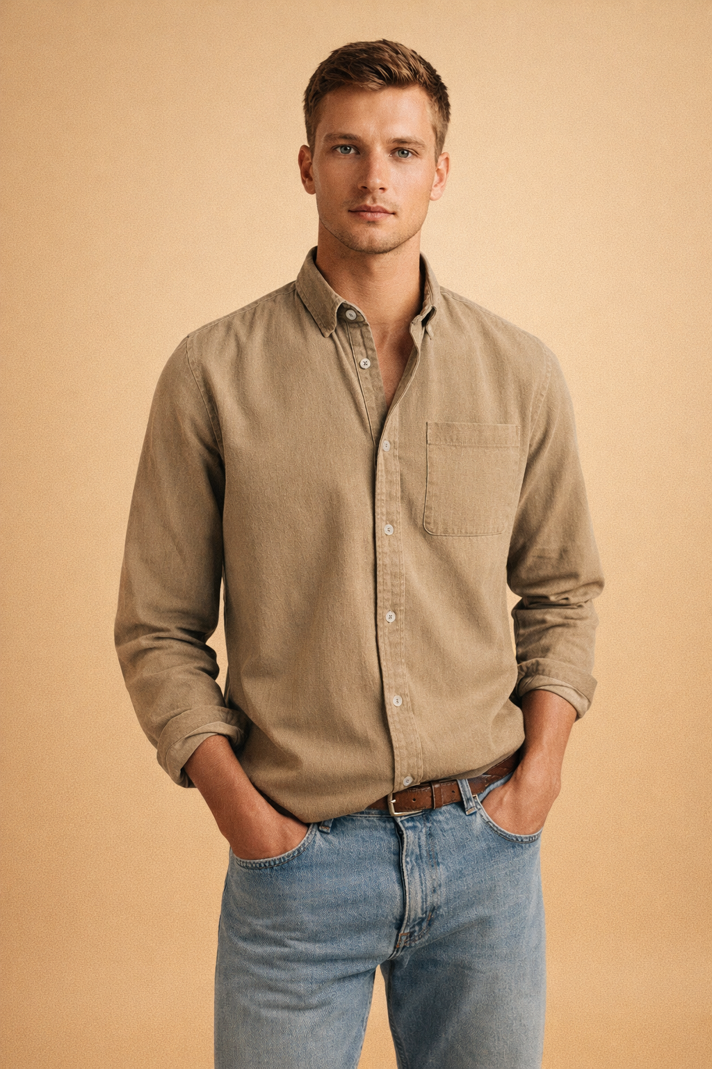 Liam Harrington | Classic Cotton Button-Up Shirt For Men
