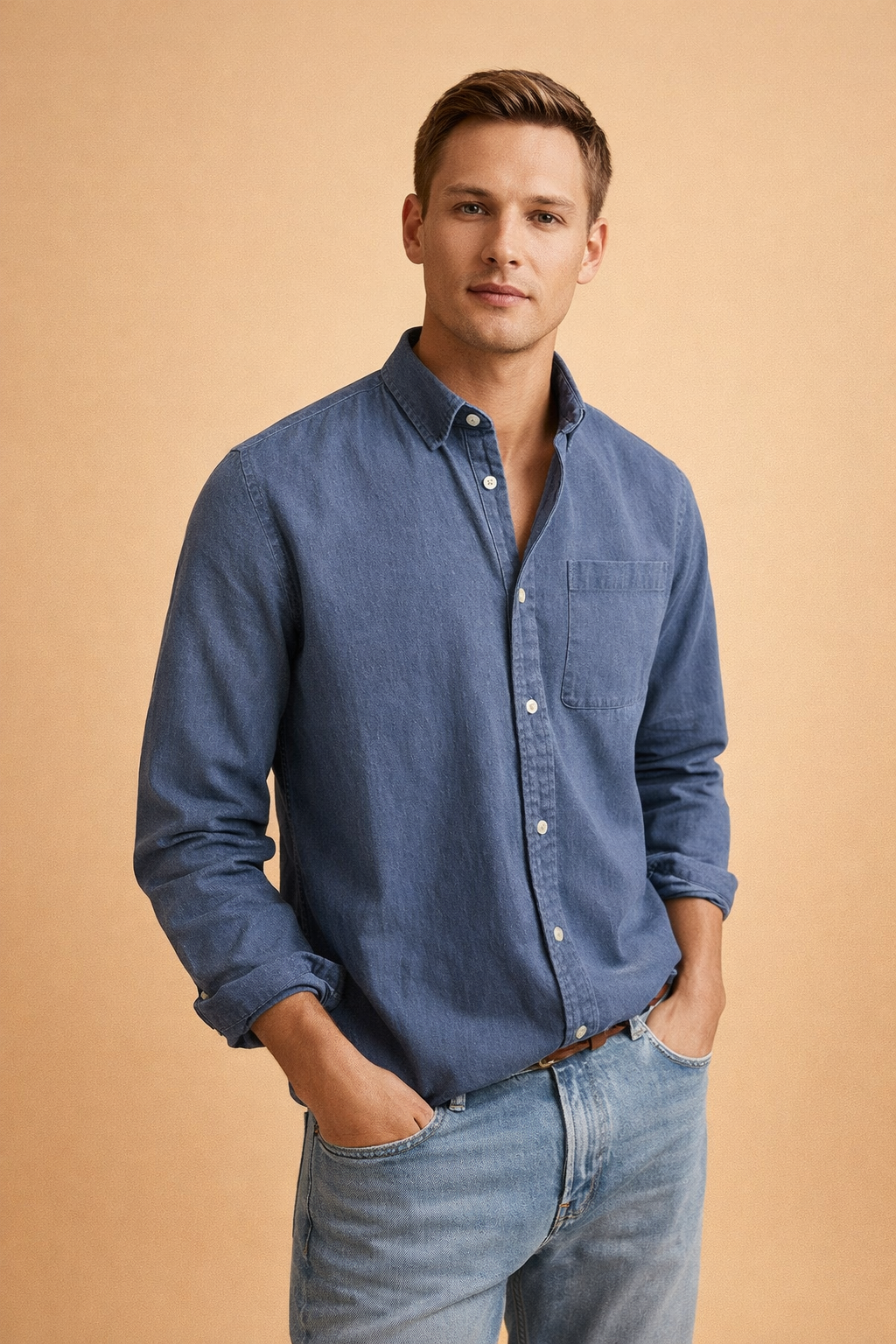 Liam Harrington | Classic Cotton Button-Up Shirt For Men