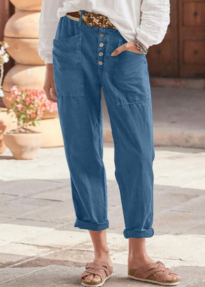 Rosalind Norbury | Dusty Pink Linen Look Trousers For Women