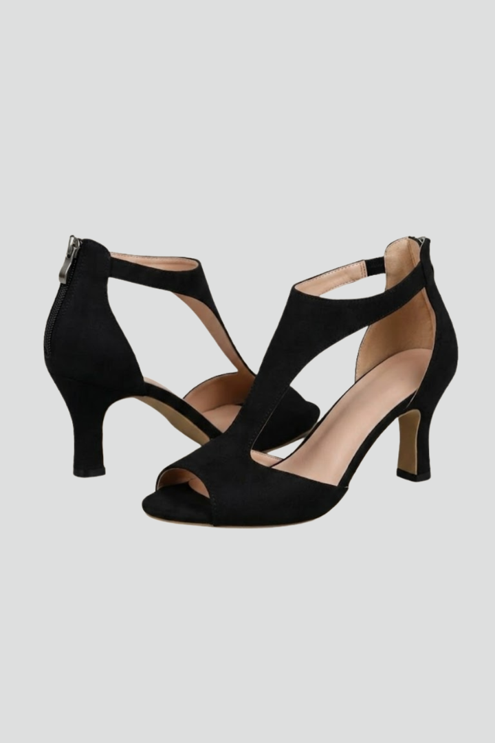 Chloe Ingram | Suede Cut Out Heeled Sandals For Women