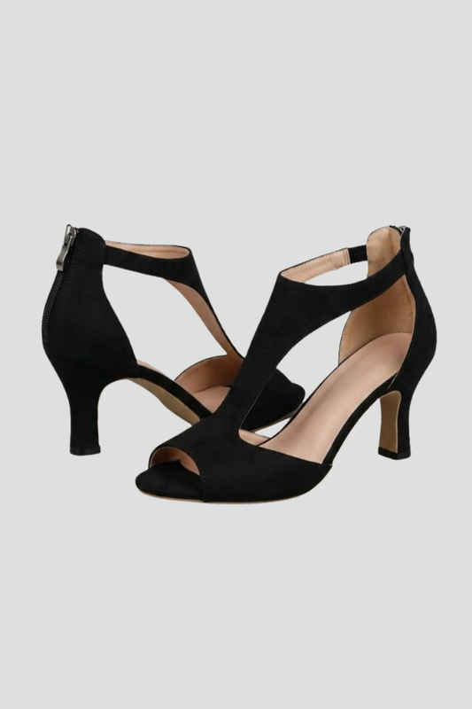 Chloe Ingram | Suede Cut Out Heeled Sandals For Women