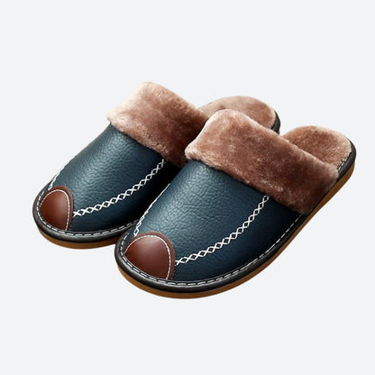Nash Holt | Leather Fur Lined Slippers For Men