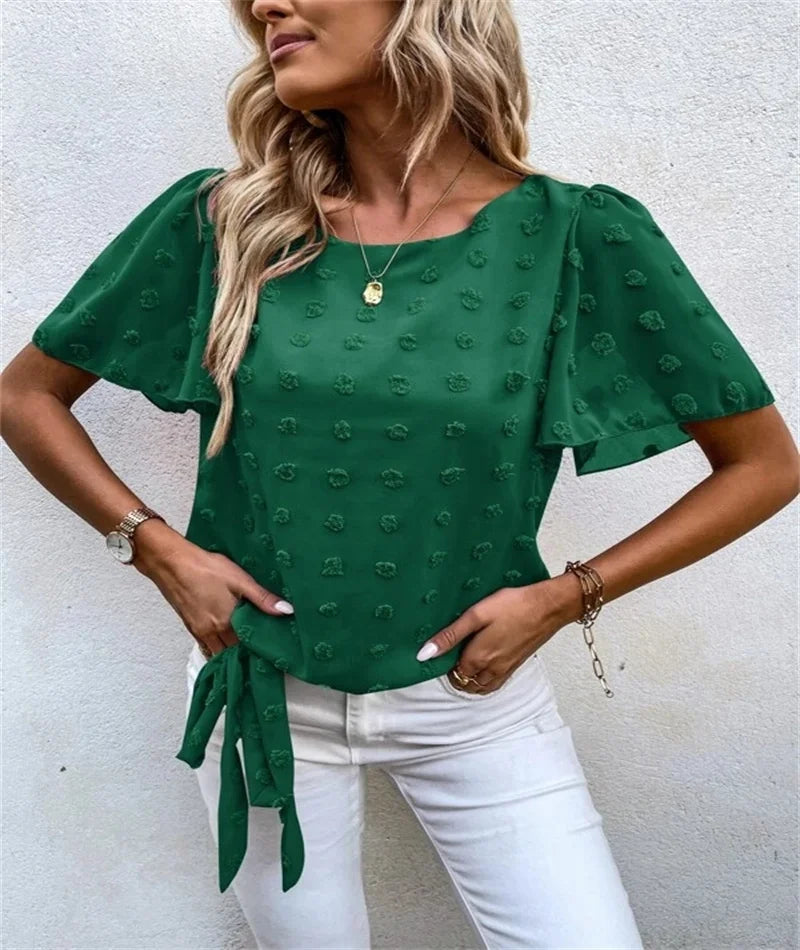Eliza Beaumont | Chiffon Blouse With 3D Floral Detail For Women